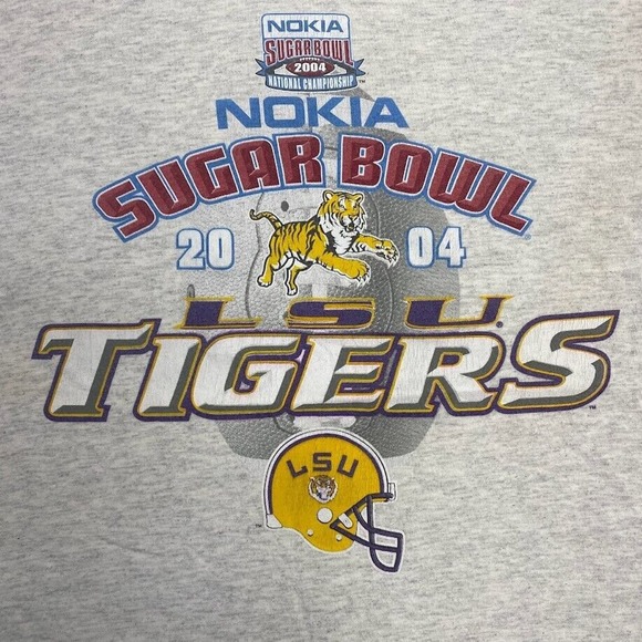 Kids Sugar Bowl Tigers LSU University Tee Thrifted Vintage Style Size XL - Picture 4 of 14